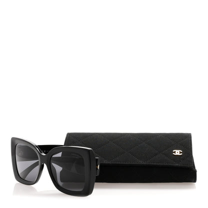 Acetate CC Polarized Square Sunglasses 5555 Black