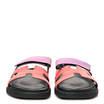 Satin Crepe Chypre Sandals 37.5 Rose Peche Violet Petale