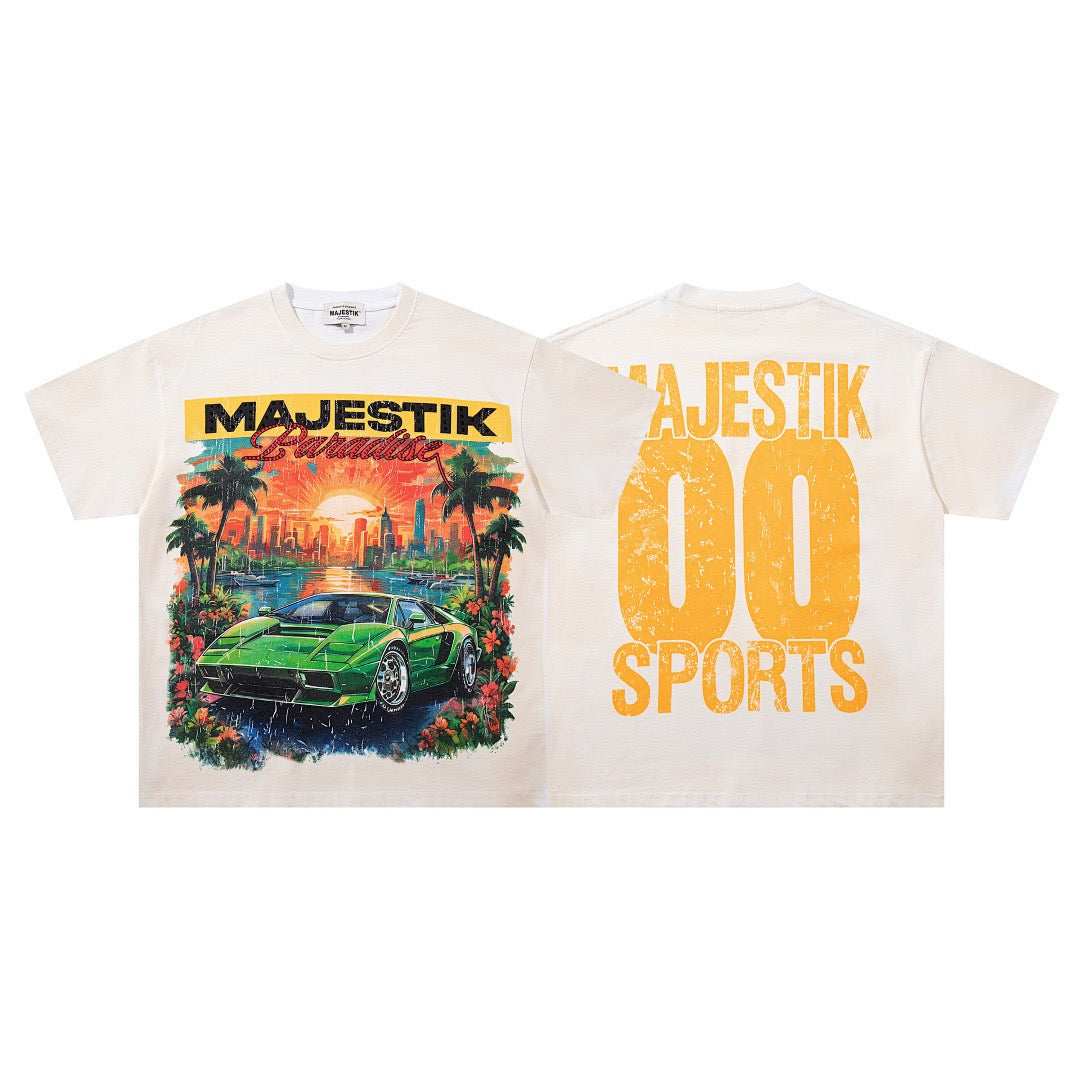 MAJESTIK Vintage Racing Graphic T-Shirt