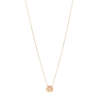 18K Rose Gold Diamond Extrait de Camélia Pendant Necklace