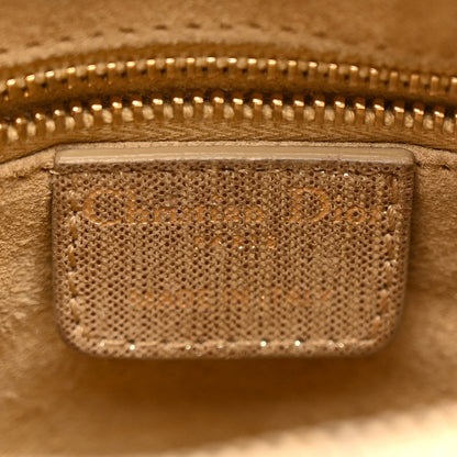 Metallic Nylon Cannage Medium Lady Dior Gold
