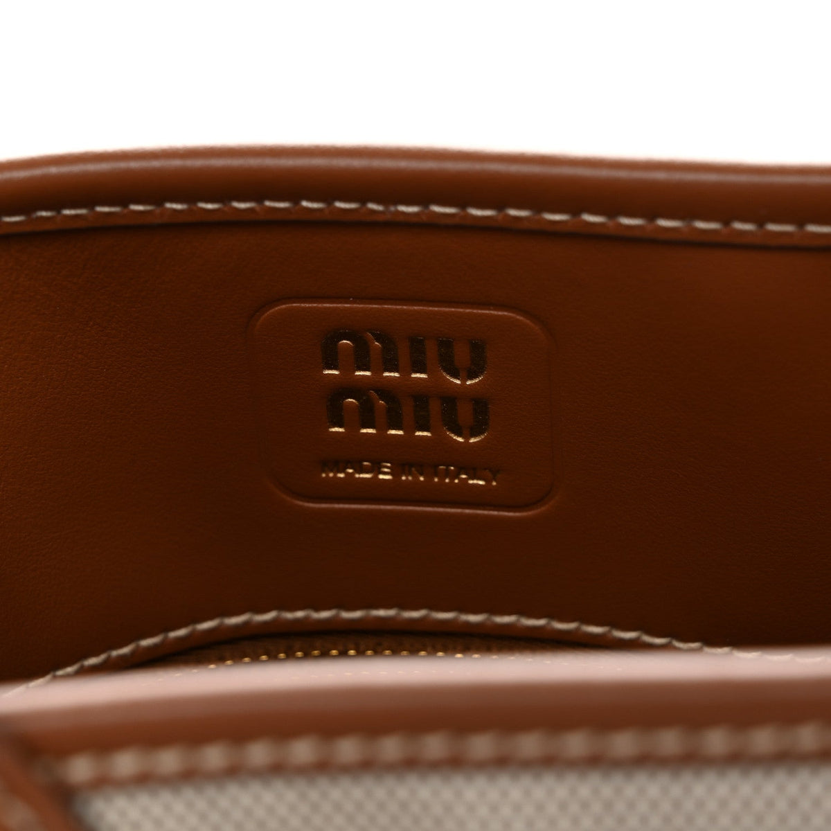 Canvas Calfskin Aventure Bag Beige Brandy