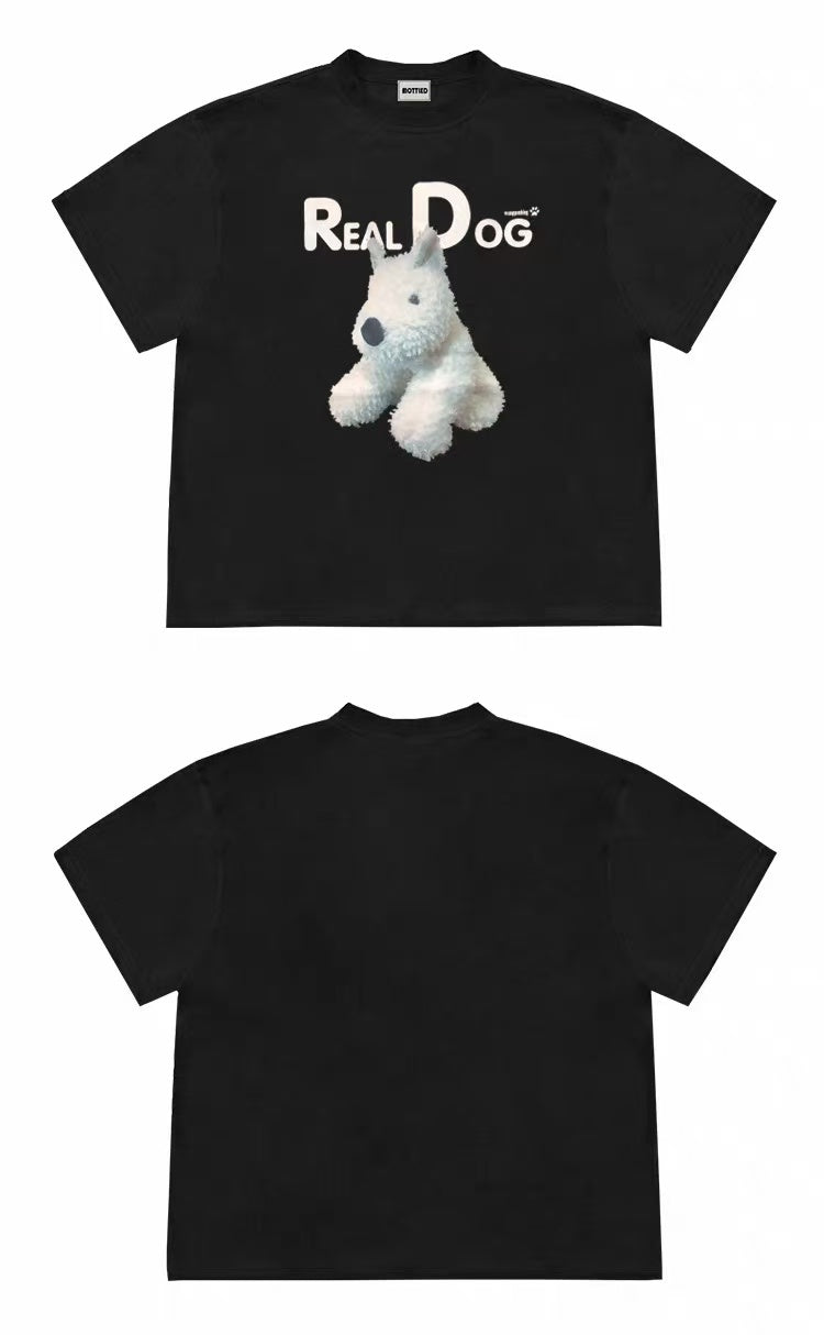 Real Dog Plush Graphic Oversized T-Shirt