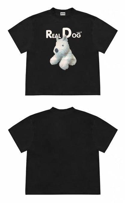 Real Dog Plush Graphic Oversized T-Shirt