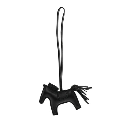 Milo Lambskin Grigri Rodeo Horse Bag Charm MM So Black