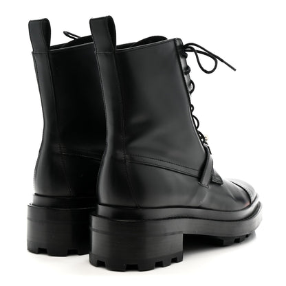 Glossed Calfskin Funk Ankle Boots 37.5 Black