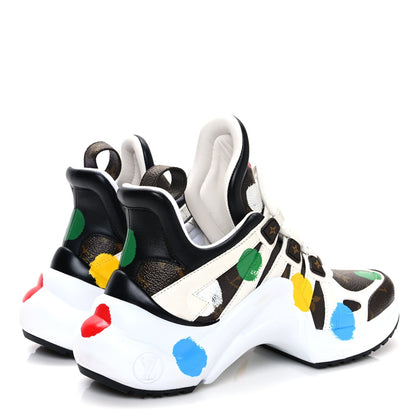 LV X YK Calfskin Monogram Dots Monogram Archlight Sneakers White