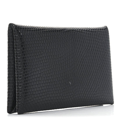 Lizard Calvi Card Case Black