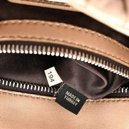 Metallic Nappa Matelasse Top Handle Satchel Cammeo
