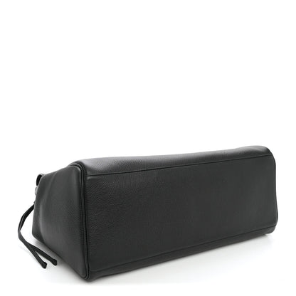 Grained Calfskin Large Urban Essentials Shopping Bag Black
