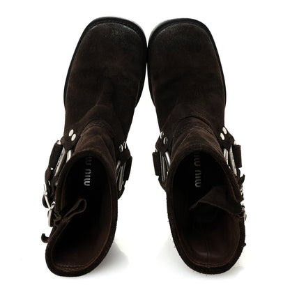 Suede Harness Engineer Boots 38.5 Brown