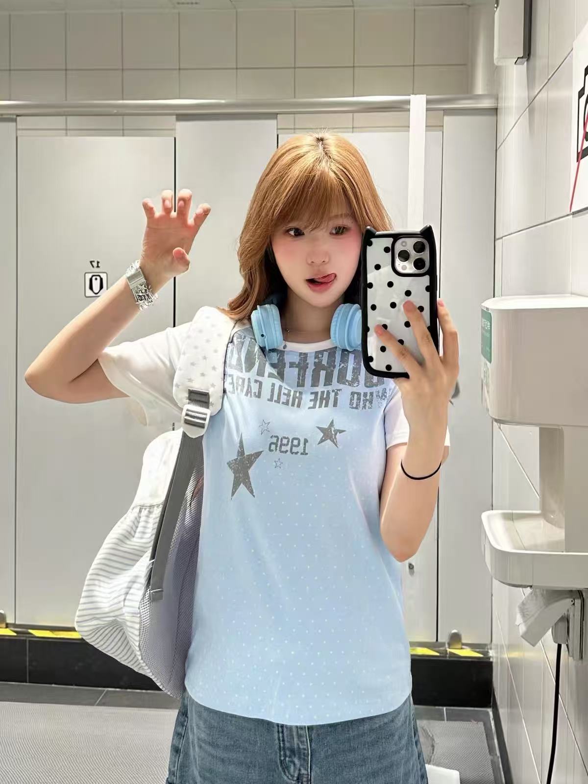 Vintage Raglan Star Graphic T-Shirt