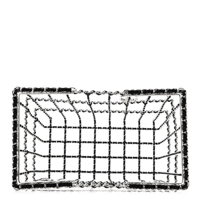 Brass Calfskin Medium Grocery By Chanel Shopping Basket Silver