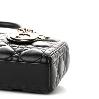 Lambskin Cannage Small Lady D-Joy Black
