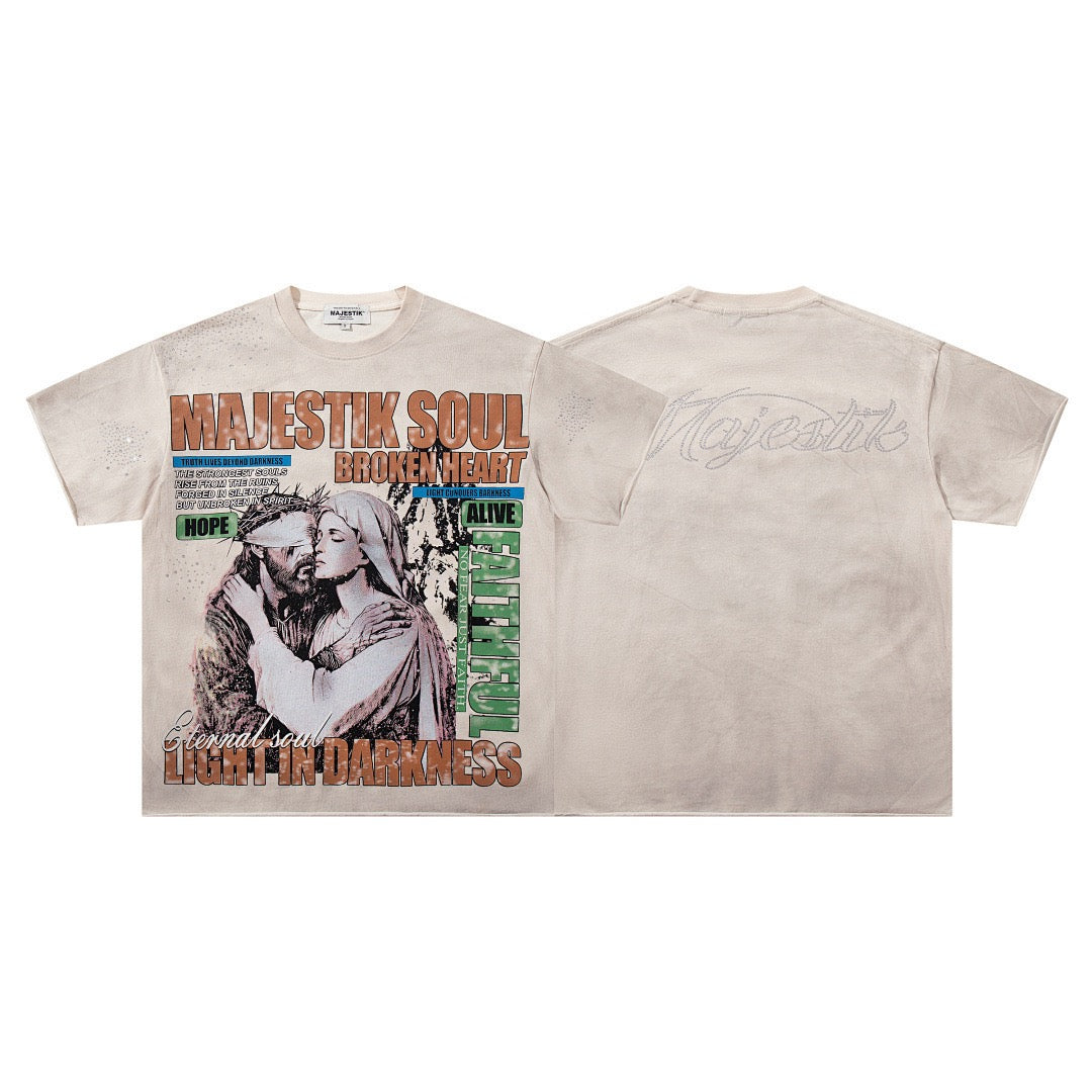 MAJESTIK Soul Broken Heart Graphic T-Shirt