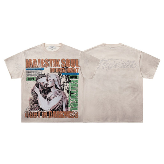 MAJESTIK Soul Broken Heart Graphic T-Shirt