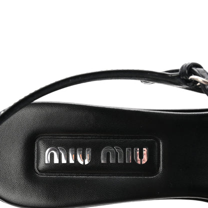 Calfskin Brogue Slingback Pumps 39 Black