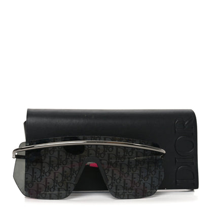 Metal Oblique DiorMotion M1I Mask Sunglasses Grey Pink