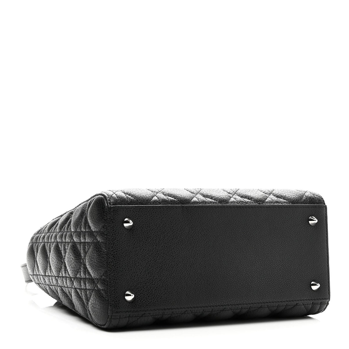 Grained Calfskin Cannage Medium Lady Dior Black