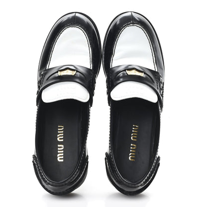 Spazzolato Penny Loafer 39 Black White