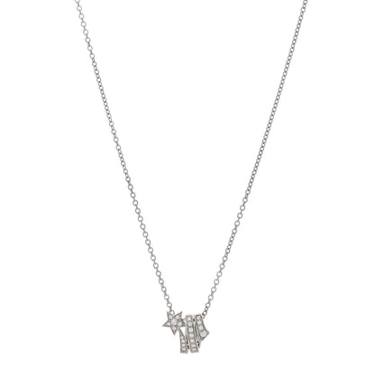18K White Gold Diamond Comete Geode Pendant Necklace