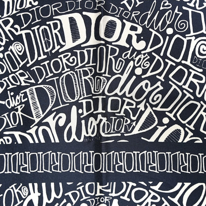 X SHAWN STUSSY Silk Printed Square Scarf Blue White