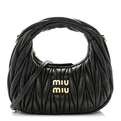 Nappa Matelasse Mini Wander Hobo Black