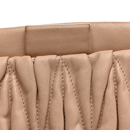 Nappa Matelasse Clutch Cammeo