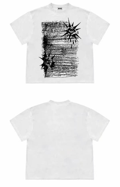 RideHaven Abstract Eye Graphic Oversized T-Shirt