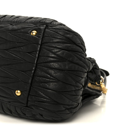 Nappa Matelasse Top Handle Black