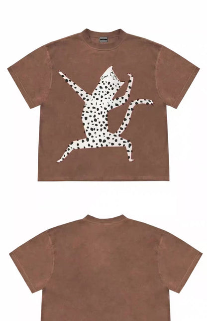 Leopard Cat Graphic Oversized T-Shirt
