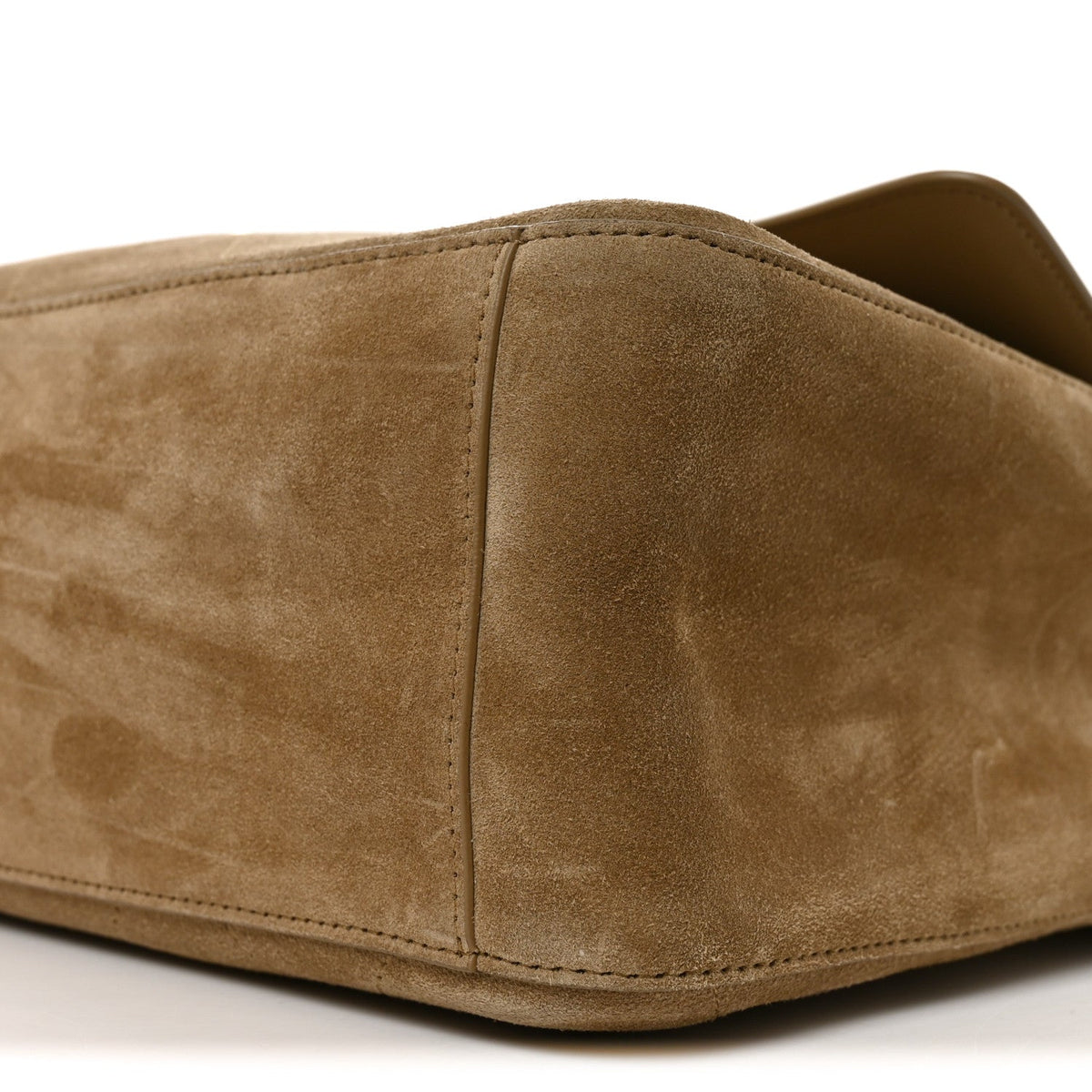 Suede Calfskin Souplissimo Maxi Flap Dark Beige