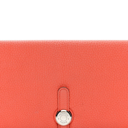 Togo Dogon Recto Verso Wallet Orange Poppy Rose Candy