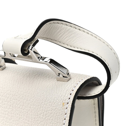 Goatskin Madras Soft Calf Crystal Embellished Shoulder Bag Bianco