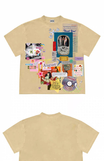 Vintage Scrapbook Graphic T-Shirt