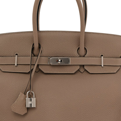 Togo Horseshoe Birkin 35 Gris Tourterelle Etoupe