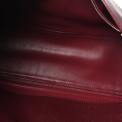 Grained Calfskin Small Souplissimo Maxi Flap Burgundy