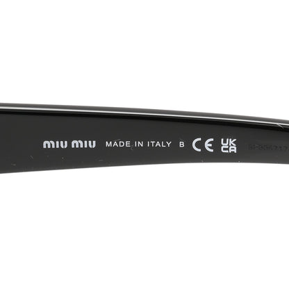 Acetate Oval Reverie Sunglasses SMU B09 Black