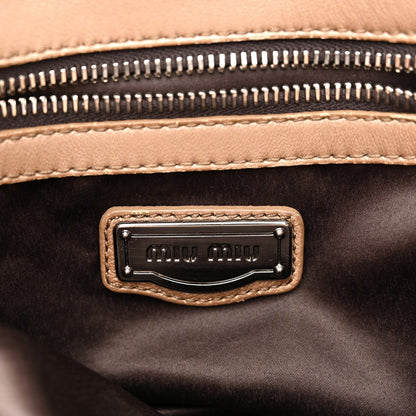 Metallic Nappa Matelasse Top Handle Satchel Cammeo