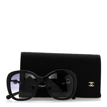 Acetate Butterfly Winter Pearl Sunglasses 5339-H Black