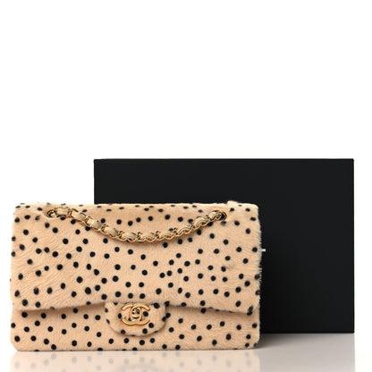 Pony Hair Cheetah Printed Creative Fabrics Flap Light Beige Black