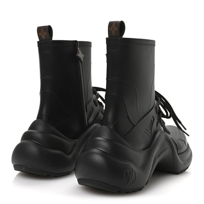Mat Rubber Monogram LV Archlight Sneaker Boots 38 Black