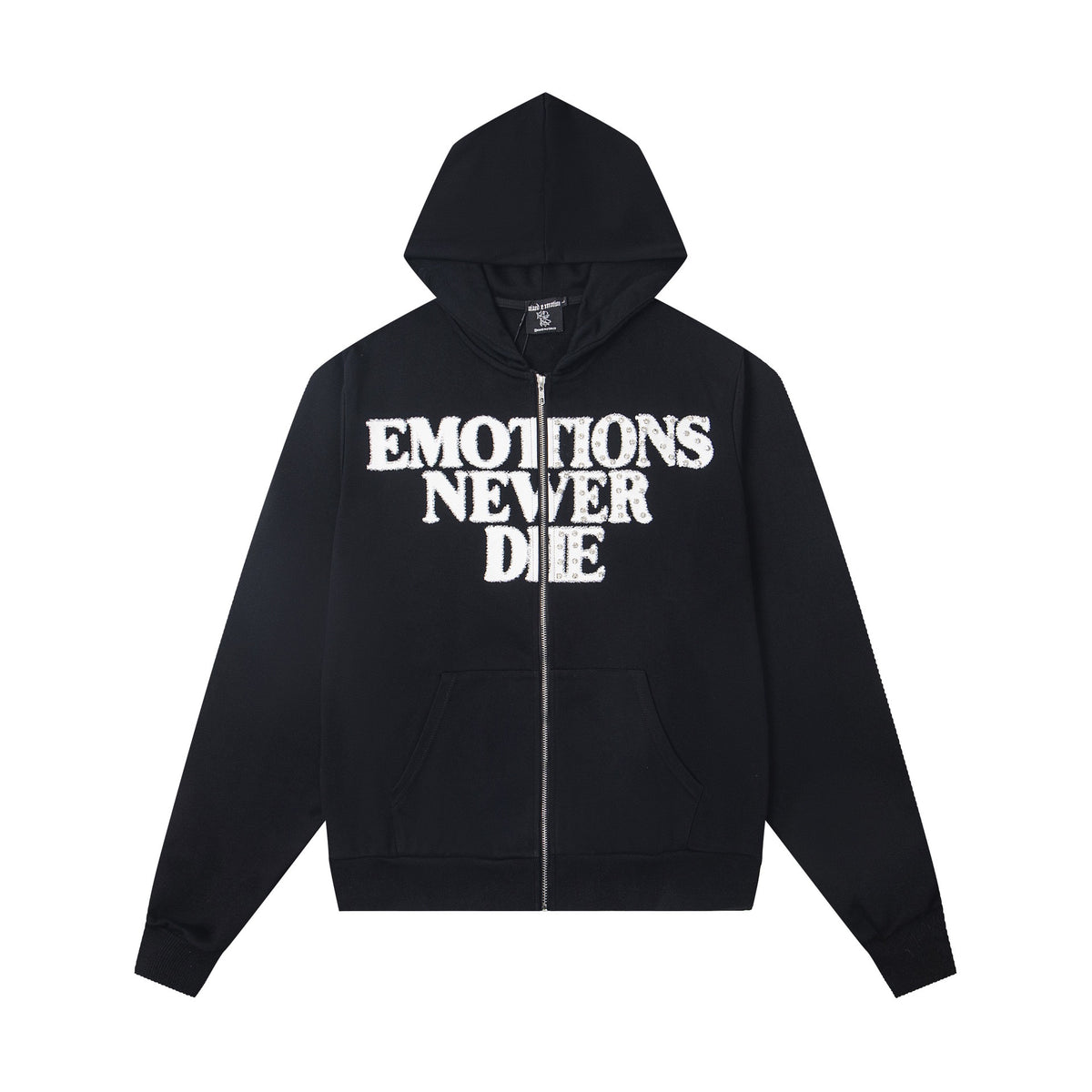 EMOTION Never Die Graphic Zip Up Hoodie