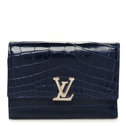 Crocodile Capucines Compact Wallet Saphir