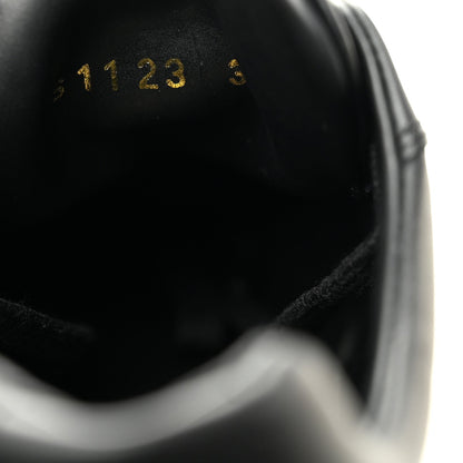 Calfskin Suede Logo Sneakers 38 Black