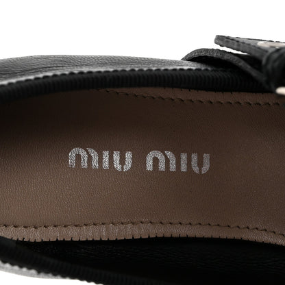 Nappa Vitello Nevada Double Buckle Ballerina Flats 36 Black