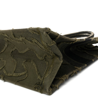 Canvas Embroidered Camouflage Large Book Tote Green