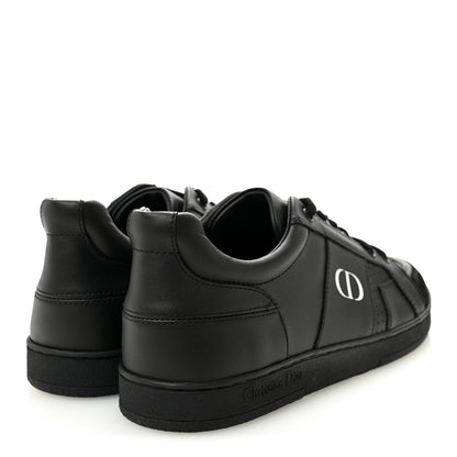 Calfskin Suede Logo Sneakers 38 Black