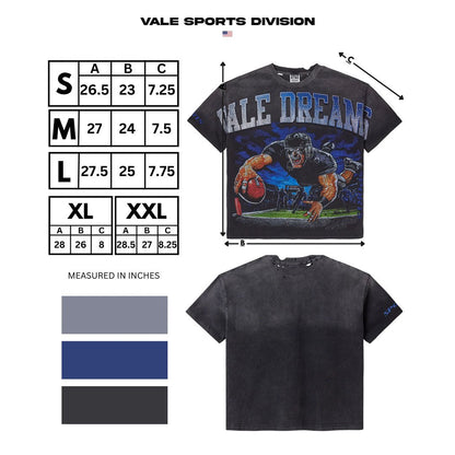 Vale Forever Gridiron Bling Tee Faded Black